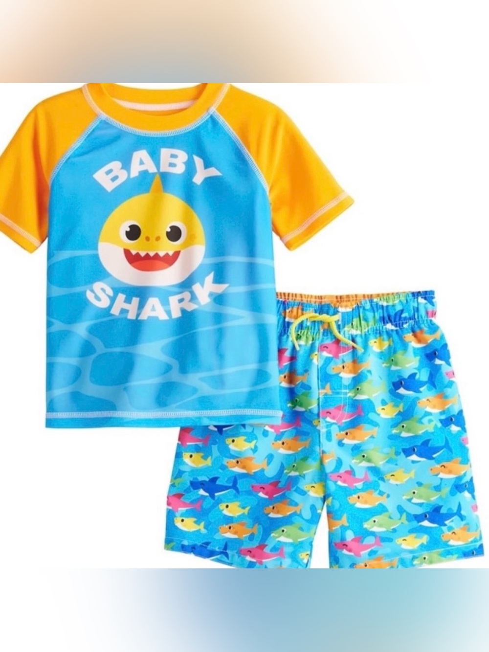 Nickelodeon Baby Shark Rashguard Top & Trunks Set